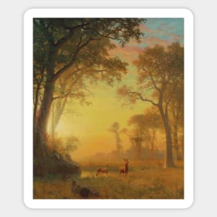 Light In The Forest by Albert Bierstadt Sticker